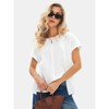 EXLURA Womens Summer Oversized Tops Short Sleeve Crewneck Waffle Shirts Casual Blouses - 2 of 4
