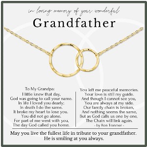 HOPE LOVE SHINE Memorial Necklace for Grandfather 2 Ring Silver Gold – In Loving Memory Jewelry, Loss of Grandpa Gift - 1 of 4