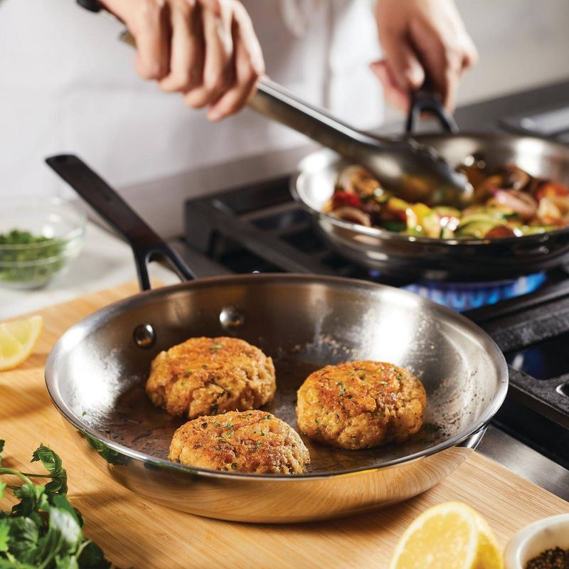 KitchenAid Stainless Steel 5-Ply Clad Twin Pack: 8.25&#34; &#38; 10&#34; Open Frying Pans, 3 of 4