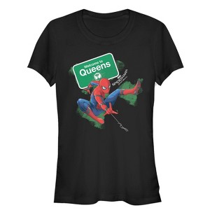Juniors Womens Marvel Spider-Man: Homecoming Welcome to Queens T-Shirt - 1 of 3