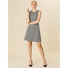 INSPIRE CHIC Women's Plaid Sleeveless Fit A-Line Houndstooth Work Mini Dress - 4 of 4