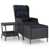 vidaXL 2 Piece Patio Lounge Set with Cushions Poly Rattan Dark Gray - 2 of 4
