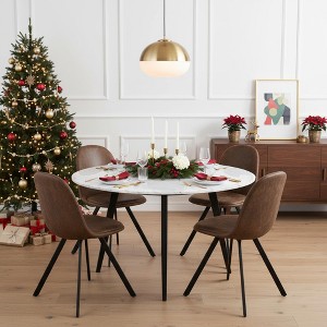 Homy Casa Set of  4 Suede Swivel Dining Chairs with 360° Rotation, for Kitchen & Dining Room, Small Space, Holiday Gathering, Brown - 1 of 4