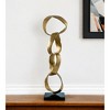 HomeRoots 25" Gold and Black Marble and Aluminum Modern Abstract Tabletop Sculpture - 2 of 4