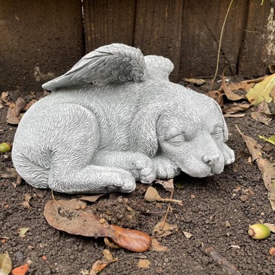 Nature Spring Sleeping Angel Pet Memorial Statue - Dog Remembrance ...