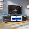 AMERLIFE Fireplace TV Stand, High Gloss LED Entertainment Center - 2 of 4