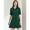 Allegra K Women's Summer Ruffled Short Sleeve Belted Button Down Shirt Dress - 4 of 4