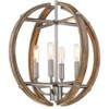 Minka Lavery Nickel Sun Faded Wood Pendant Chandelier 16 3/4" Wide Farmhouse 4-Light Fixture for Dining Room House Foyer Kitchen - 3 of 3