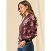 INSPIRE CHIC Women's Stand Collar Floral Prints Zip Up Lightweight Short Jacket - 4 of 4