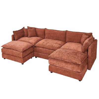 My Depot Sectional Sofa Cloud Couch with Removable Ottoman