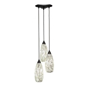 Toltec Lighting Europa 3 - Light Pendant in  Dark Granite with 5.5" Natural Fusion Shade - 1 of 1