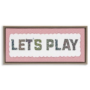 Stupell Industries Let's Play Floral Pattern Floating Frame Canvas Art - 1 of 4
