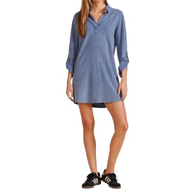 Women's Tab Sleeve Denim Shirt Dress - bobi