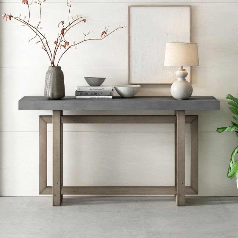 59.1" Modern Industrial Style Console Table - ModernLuxe, 2 of 11