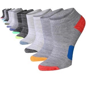Striped Black White Grey Colors Athletic Low Cut Sport Socks - 12 Pairs - 1 of 4