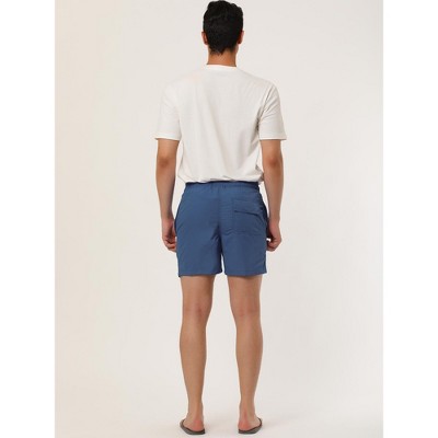 Lars Amadeus Men's Solid Color Summer Beach Pool Swimming Solid Swim Trunks 2 Packs Dark Blue/Gray 32 — фото 5