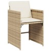 vidaXL 9 Piece Patio Dining Set with Cushions Poly Rattan - Gray Wood 8 Chairs - 3 of 4