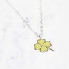 Dicksons Lucky Charm 4 Leaf Clover Green Crystalized Pendant 18 Inch Silver Plated Necklace in Jewelry Box - 2 of 4