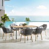 Wooden Outdoor Dining Set with Metal Base 7 Piece Patio Furniture - 3 of 4