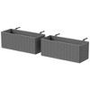 Outsunny Railing Planter Box (2 Pack, 20 Inch), Hanging Flower Pots with Hooks, Drainage Holes for Fence, Balcony, Garden, Patio, Rattan Look - 4 of 4
