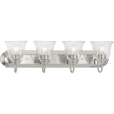 Progress Lighting, Calhoun Collection, 4-Light Vanity Light, Brushed Nickel, Clear Glass Shades, Material: Steel