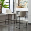 DOMETOUR Vintage PU Leather Barstools Set of 2 - 3 of 4