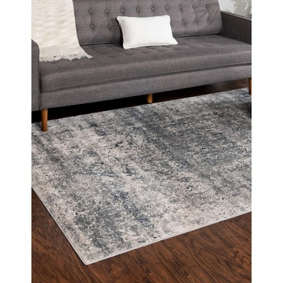 Gray and Beige Synthetic 9' x 12' Rectangular Area Rug
