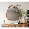 DOMETOUR Solid Wood 45-Inch Asymmetrical Wall Mirror, Walnut Frame, for Living Room, Bedroom, Bathroom, Hallway, Entryway - 2 of 4