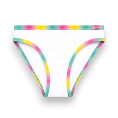 XOXO Little Girls' 2-Piece Foil Print Racer Back Bikini Swim Set, White/Multi Unicorns, 6X — фото 4