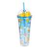 Silver Buffalo Care Bears Rainbows 24-Ounce Confetti Carnival Cup With Dome Lid and Straw - 2 of 4