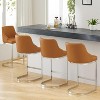Bekrvio Bar Stools Set of 4, 26” Counter Height with Back - Upholstered PU Leather/Velvet  Steel U-Shaped Base for Kitchen Counter Island - 2 of 4