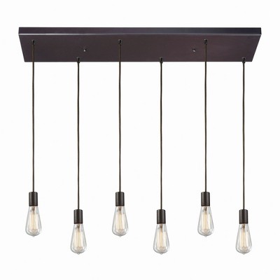 Elk Home Menlow Park 6 - Light Pendant in  Oiled Bronze