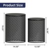 VisioGear 2PCS Patio End Tables, Indoor Outdoor Nesting End Carved Trellis Design Side Table, Black, 12.5"*12.5"*16.5" - 2 of 4