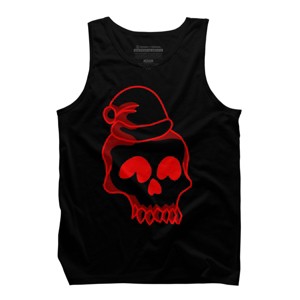 Men's Design By Humans Christmas love skull By Genthebunny Tank Top - 1 of 4