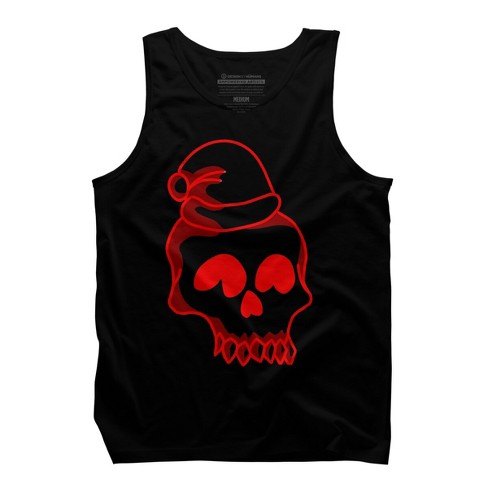 Men's Design By Humans Christmas love skull By Genthebunny Tank Top - image 1 of 4