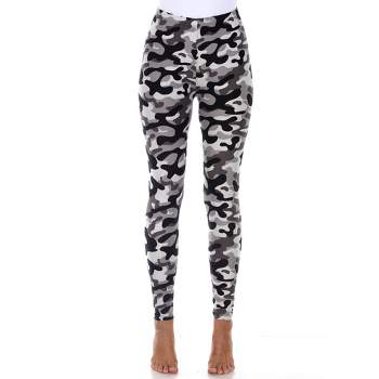 Women's Plus Size Printed Leggings Grey/white One Size Fits Most