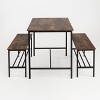 Homy Casa 3-Piece Small Space Dining Table Set with Metal Frame, Engineered Wood Top, Brown - 4 of 4