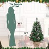 3/4.5 Ft Christmas Tree with 78 Multicolor Led Lights, Pre-Lit Artificial Christmas Trees with Potted Base - 2 of 4
