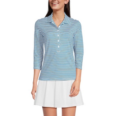 Lands' End Women's 3/4 Sleeve Active Polo Shirt