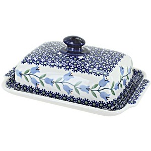 Blue Rose Polish Pottery M080 Manufaktura Large Butter Dish - 1 of 1