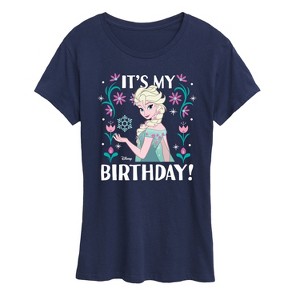 Women's - Disney - Elsa It's My Birthday Short Sleeve Graphic T-Shirt - 1 of 4