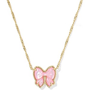 Elegant Bow Pendant Necklace Short Fashion Jewelry for Women GOLD - BLUSH IVORY MOTHER OF PEARL - 1 of 4