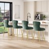 Okak Set of 2 Faux Leather Counter Height Bar Stools for Dining Rooms,Kitchen Island,Button Tufted Wing-Back Chairs with Golden Legs - 4 of 4