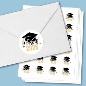 Big Dot of Happiness Class of 2026 Grad Party Envelope Seal Stickers, Round Circle Stickers to Seal Cards, Graduation Envelope Seals - 120 Count - 1 of 4
