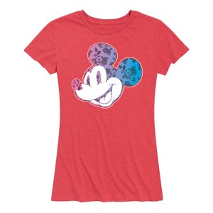 Women's - Disney - Floral Gradient Mickey Short Sleeve Graphic T-Shirt - 1 of 4
