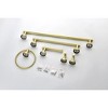 6-Pieces Brushed Gold Bathroom Hardware Set SUS304 Stainless Steel Round Wall Mounted - Hand Towel Bar,Toilet Paper Holder,Robe Towel Hooks - 4 of 4