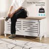Wooden Storage Chest, Sturdy Large Storage Trunk, Entryway Bench Toy Chest Bench, Grey White - 4 of 4