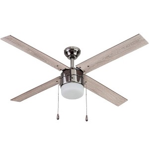 Portage Bay Chism 52" Ceiling Fan w/ Light, Quiet Motor & Pull Chain, Gun Metal - 1 of 1