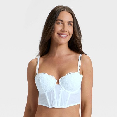 Women's Woven Cotton Lingerie Corset - Auden™ White