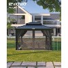 GustoWave 10'x12' Outdoor Double Hardtop Patio Gazebo for Deck, Backyard, Lawn, Garden - 2 of 4